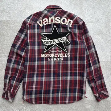 vanson 체크 무늬 긴팔 셔츠