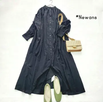#Newans*온워드 블랙 롱 셔츠 원피스* 루즈핏 시어 겉옷