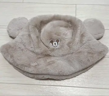 디즈니 버킷햇 58cm 복슬복슬 버킷햇 모자 베이지