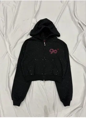 90 Logo Glitter Zip Hoodie [ L ]