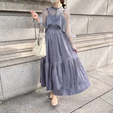 RiLi 시어 볼레로 x 볼륨 플레어 드레스