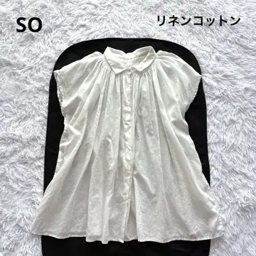 에스오 블라우스 린넨코튼 개더 루즈핏 상의 셔츠 차이나 칼라