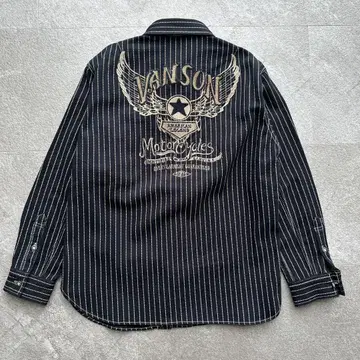 VANSON 스트라이프 패턴 버튼 셔츠