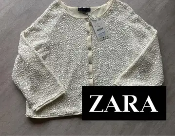 [ 새상품 ] ZARA 스팽글 긴팔 가디건 L 사이즈 정가 8,590엔