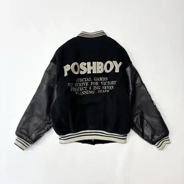 Vintage POSH BOY 스타디움 점퍼 바시티 자켓 로고 자수