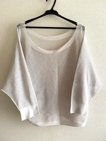 차코트 [노소잉 니트] 7부 소매 메쉬 니트