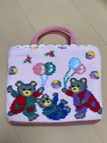 FEILER 곰 무늬 핑크 토트백