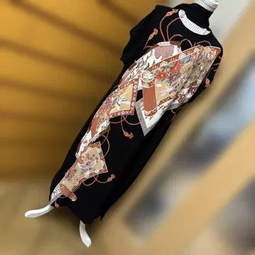 913 블랙 꽃무늬 프린트 슬리브리스 롱 원피스