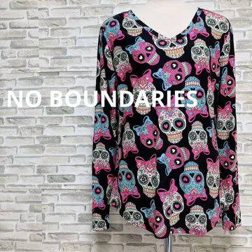 [ 새상품급 ] 구제 의류 NO BOUNDARIES 카라베라 패턴 튜닉