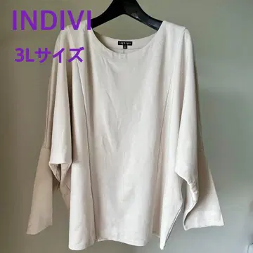 INDIVI 인디비 라지 사이즈 [세탁 가능] 돌먼 슬리브 상의