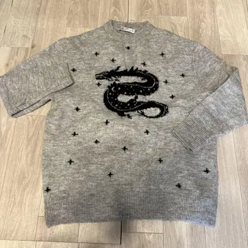 가을/겨울에 딱 맞는 ZARA 드래곤 자수 그레이 스웨터 S