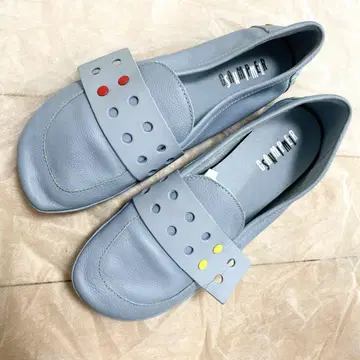 CAMPER TWINS 라이트니나 가죽 슬립온 블루 37size