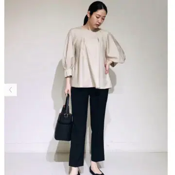 PLST 플라스테 턱 디자인 블라우스 7분 소매