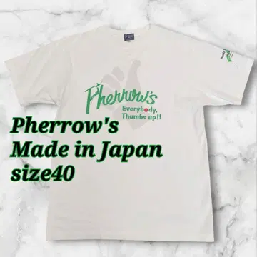 일본제 페로우즈 반팔 T셔츠 프론트 프린트 size40