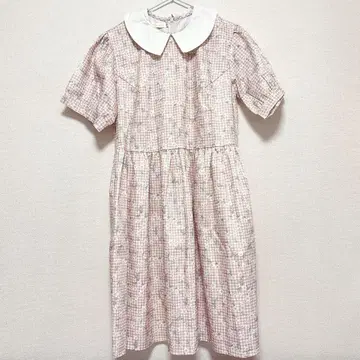원피스 깅엄 체크 꽃무늬