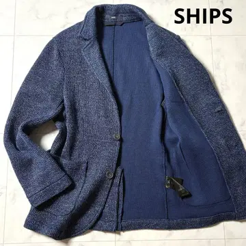 SHIPS 니트 테일러드 자켓 가디건 S 네이비 화이트