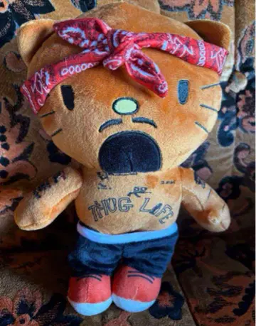 2pac 봉제 인형 힙합 키티 랩 투팩