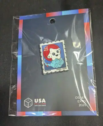 오사카 엑스포 미국관 핀 배지 스파크 USA 우표