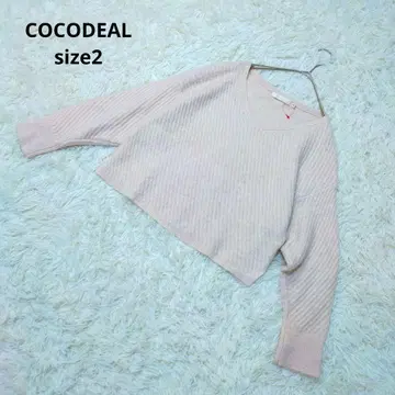 COCODEAL 니트 스웨터 V넥 알파카 혼방 핑크 size2