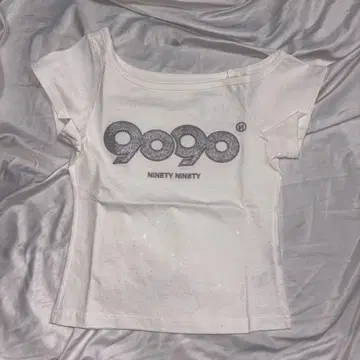 9090girl OG Logo Off Shoulder GlitterTee