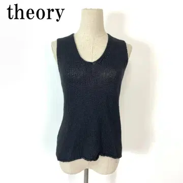 띠어리 슬리브리스 니트 실크 린넨 블랙 2 B49