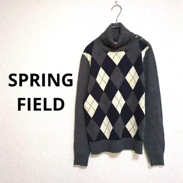 SPRING FIELD 스프링필드 아가일 무늬 터틀 스웨터