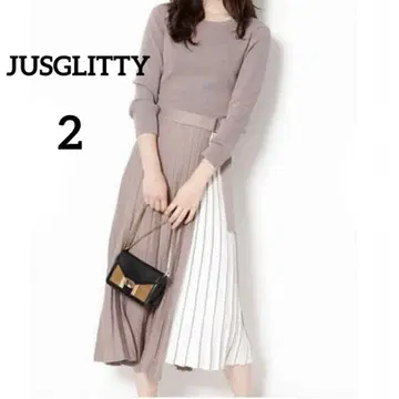 JUSGULITTY 배색 니트 원피스 JUSGULITTY 롱 원피스