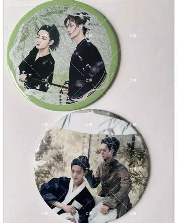 진정령 BAZAAR 잡지 왕이보 샤오잔 초 대형 15cm 배지 패널 2점