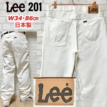 Lee 201 일본산 청바지 화이트 데님 레귤러 스트레이트 데님 팬츠