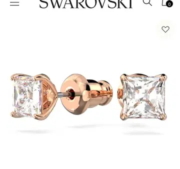 [ 가을 SALE ] Swarovski 핑크 골드 스터드 귀걸이