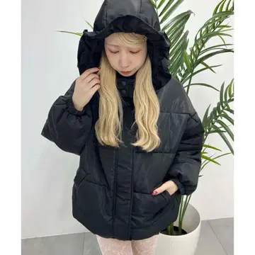 PHILLY 프릴 후드 페이크 다운 자켓