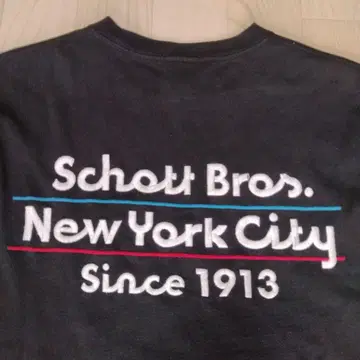 Schott 쇼트 긴팔 티셔츠 롱티 Black