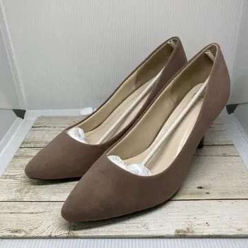 베이지 스웨이드풍 스틸레토 펌프스 26.5cm 빅