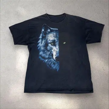 no brand 00s 늑대 그래픽 T셔츠 블랙