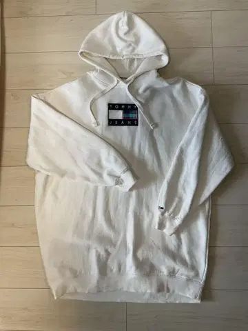 TOMMY JEANS 여성용 화이트 후드티 S 사이즈