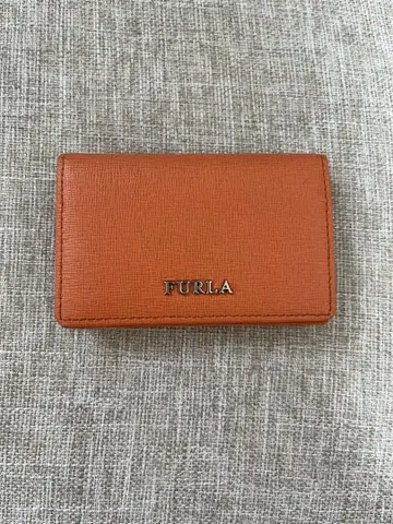 FURLA 오렌지 가죽 카드 케이스