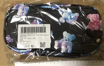 TRAVAS TOKYO 곰 무늬 파우치 블랙/블루