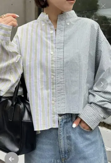 etsinta 비대칭 스트라이프 셔츠