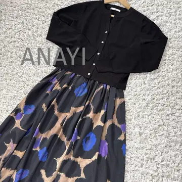 [ 새상품급 ] ANAYI 빅 플라워 턱 스커트 36