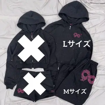 9090 girl 90 Logo Glitter 셋업 BLKPNK
