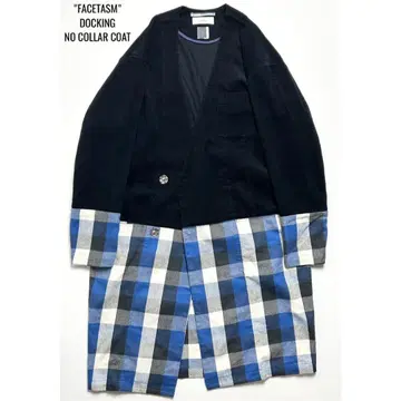 [새상품급] 파세타즘/이소재 도킹 노카라 코트/코듀로이/체크