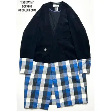 [새상품급] 파세타즘/이소재 도킹 노카라 코트/코듀로이/체크