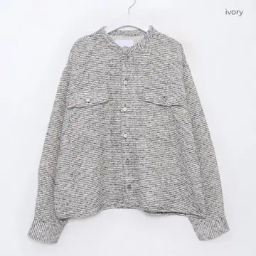 치카시츠플러스 트위드 크롭 셔츠 자켓