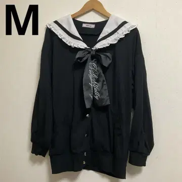 AnkRage 세일러 카라 블랙 자켓 블랙 리본