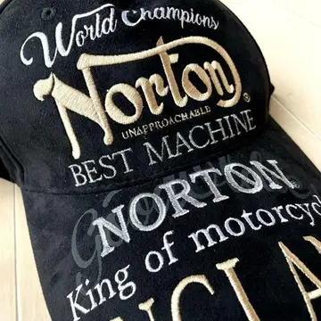 미사용품! Norton 스웨이드 느낌 총 자수 캡 노턴 바이커