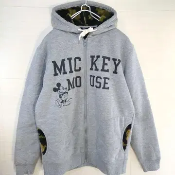 디즈니 미키마우스 보아 안감 후드티 카모플라주 카모플라쥬 그레이