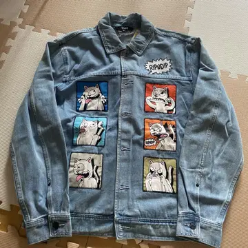 RIPNDIP 고양이 패치 데님 자켓 XL
