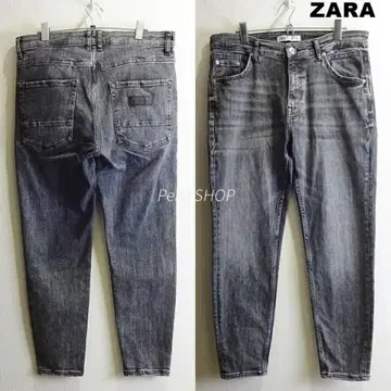 ZARA MAN 하이라이즈 스키니 테이퍼드 W87cm 강한 스트레치 블랙