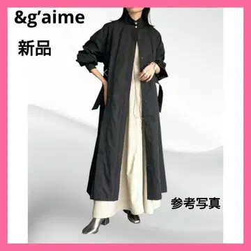 앙젬 &g'aime 스탠드 카라 롱 나일론 코트