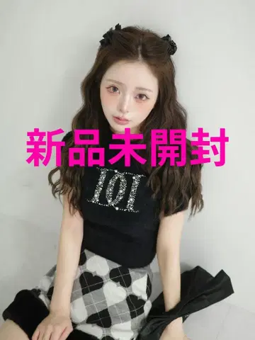 다리치 팬시 비즈 DD 로고 니트탑 BLK 새상품